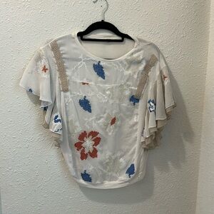 Boho blouse with butterfly sleeves. XS